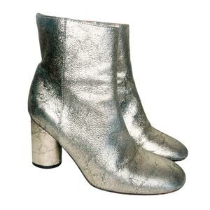 Jerome Dreyfuss Metallic Leather Booties Size 37
